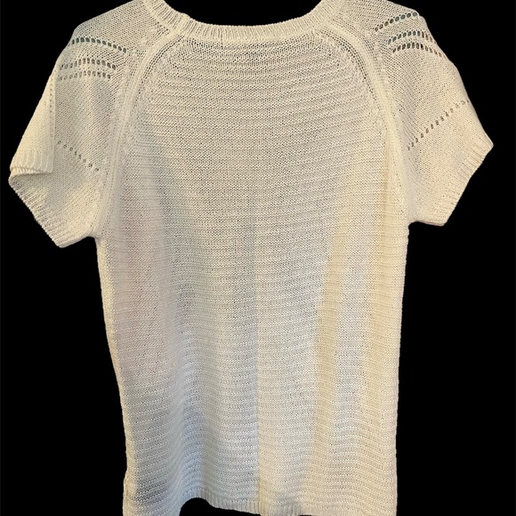 Vintage Womens Fever Brand Knitted Short Sleeve Round Neck Blouse Top Large - Picture 4 of 5